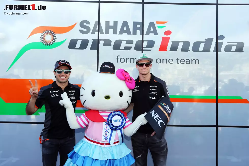 Foto zur News: Sergio Perez (Force India) und Nico Hülkenberg (Force India)