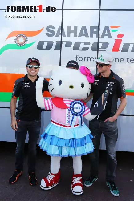 Foto zur News: Sergio Perez (Force India) und Nico Hülkenberg (Force India)