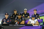 Foto zur News: FIA-Pressekonferenz mit Sergio Perez (Force India), Pastor Maldonado (Lotus), Daniil Kwjat (Red Bull), Felipe Massa (Williams), Lewis Hamilton (Mercedes) und Max Verstappen (Toro Rosso)
