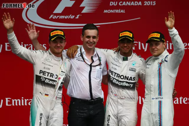 Foto zur News: Endlich: Valtteri Bottas (rechts) mit seinem ersten Podium 2015