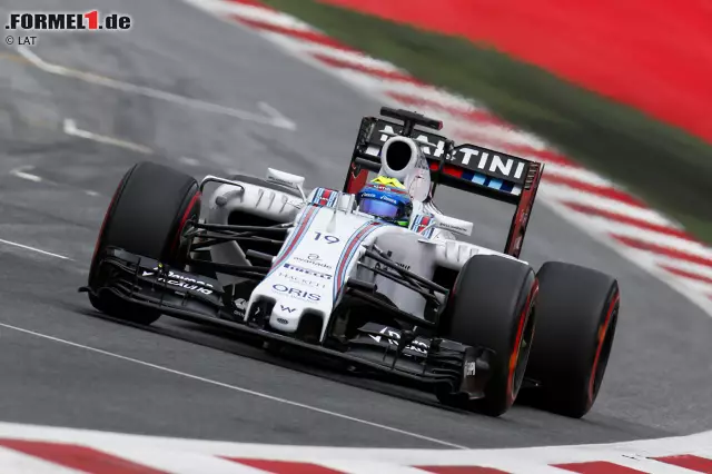 Foto zur News: Felipe Massa folgte im Williams mit 0,737 Sekunden Rückstand schon deutlicherer zurück auf Position vier