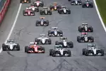 Foto zur News: Nico Rosberg (Mercedes), Lewis Hamilton (Mercedes), Sebastian Vettel (Ferrari) und Felipe Massa (Williams)