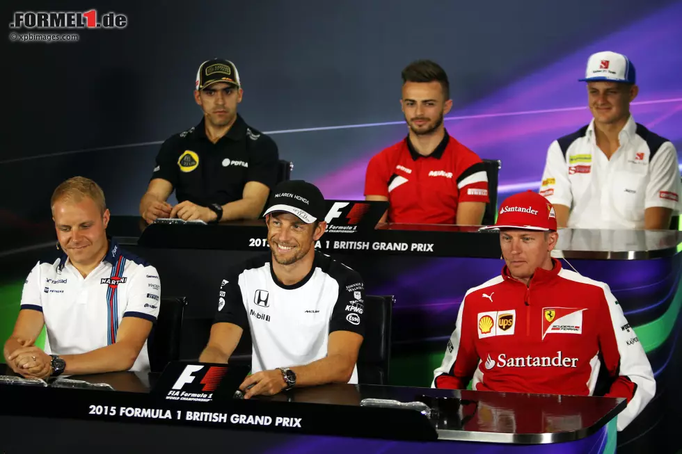 Foto zur News: Pastor Maldonado (Lotus), Will Stevens (Manor-Marussia), Marcus Ericsson (Sauber), Valtteri Bottas (Williams), Jenson Button (McLaren) und Kimi Räikkönen (Ferrari)