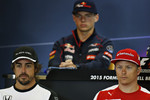 Foto zur News: Fernando Alonso (McLaren), Kimi Räikkönen (Ferrari) und Max Verstappen (Toro Rosso)