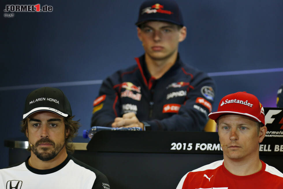 Foto zur News: Fernando Alonso (McLaren), Kimi Räikkönen (Ferrari) und Max Verstappen (Toro Rosso)