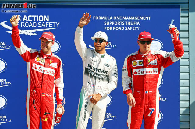 Foto zur News: Lewis Hamilton sicherte sich die Pole-Position - erstaunlich knapp vor beiden Ferraris, die ebenfalls mit neuen und verbesserten Motoren fuhren