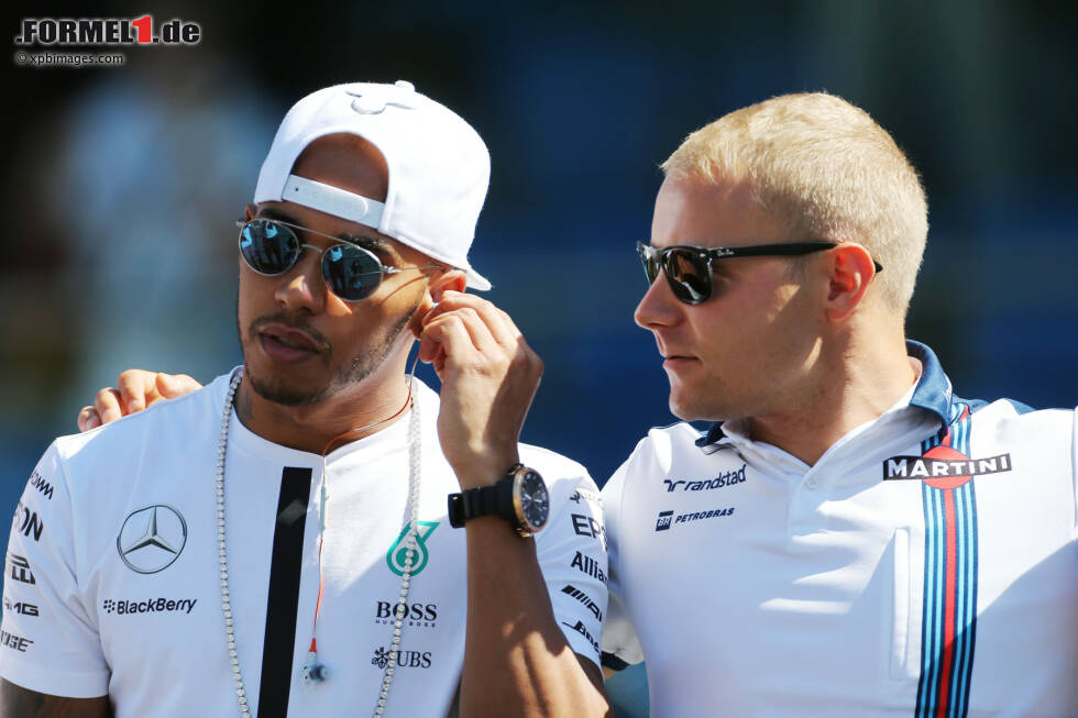Foto zur News: Lewis Hamilton (Mercedes), Valtteri Bottas (Williams) und Justin Wilson (Andretti)
