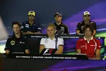 Foto zur News: Felipe Nasr (Sauber), Sergio Perez (Force India), Pastor Maldonado (Lotus), Roberto Merhi (Manor-Marussia), Valtteri Bottas (Williams) und Romain Grosjean (Lotus)