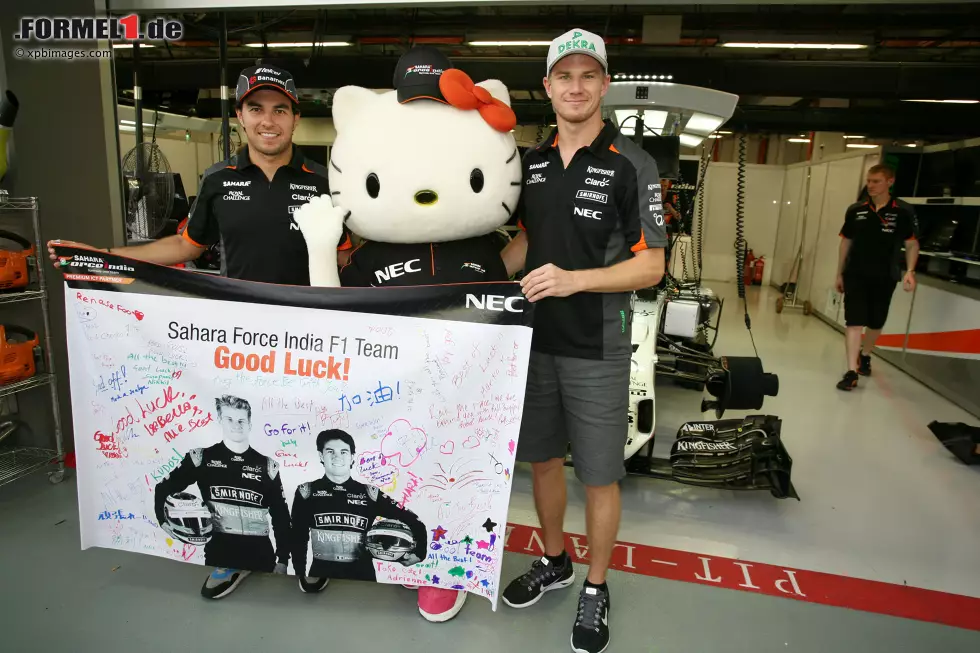 Foto zur News: Sergio Perez (Force India) und Nico Hülkenberg (Force India)