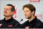 Foto zur News: Teamchef Günther Steiner und Romain Grosjean