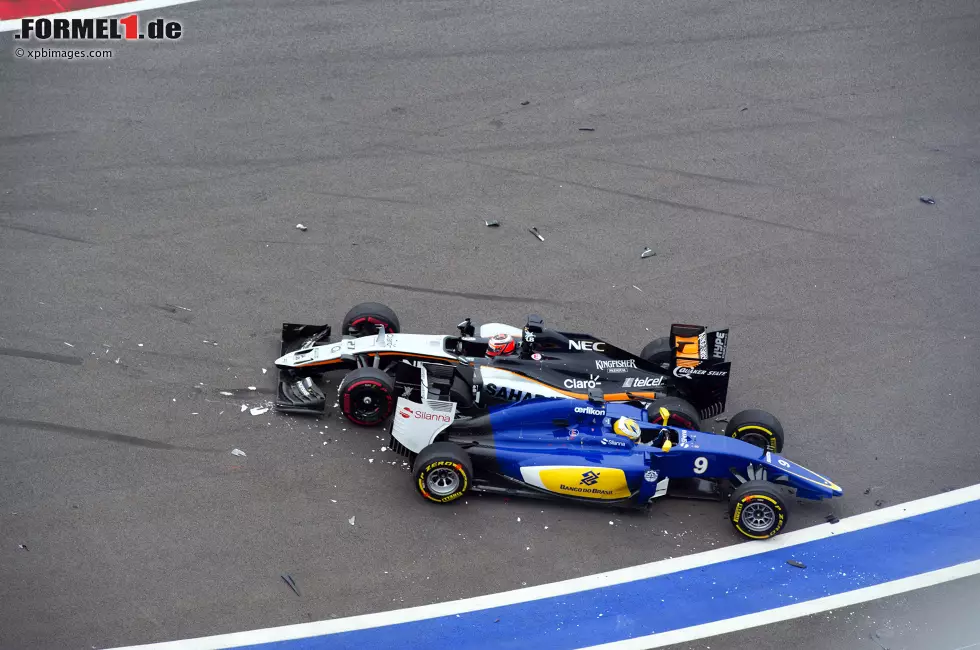 Foto zur News: Nico Hülkenberg (Force India) und Marcus Ericsson (Sauber)