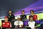 Gallerie: FIA-Pressekonferenz mit Romain Grosjean (Lotus), Daniil Kwjat (Red Bull), Roberto Merhi (Manor-Marussia), Fernando Alonso (McLaren), Lewis Hamilton (Mercedes) und Kimi Räikkönen (Ferrari)