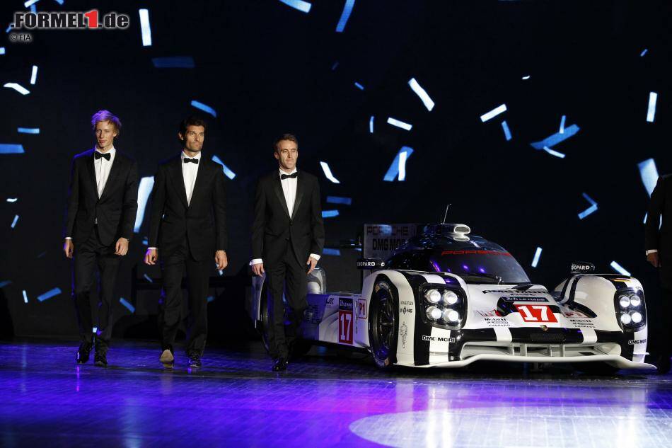 Foto zur News: Brendon Hartley, Mark Webber und Timo Bernhard