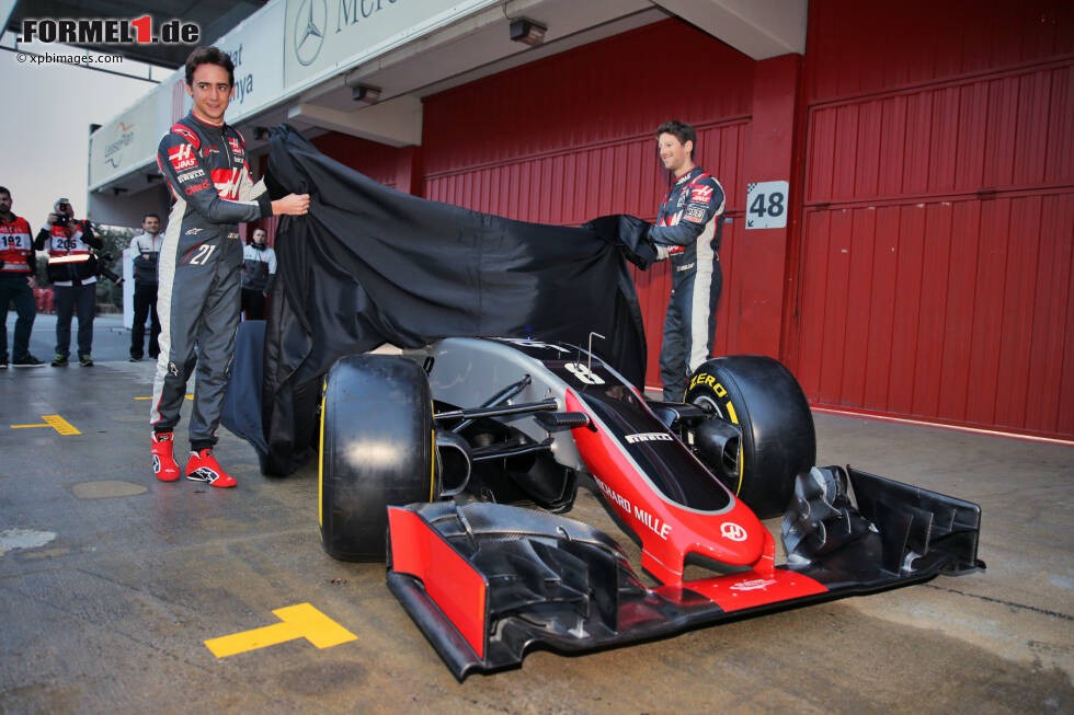 Foto zur News: Esteban Gutierrez (Haas) und Romain Grosjean (Haas)
