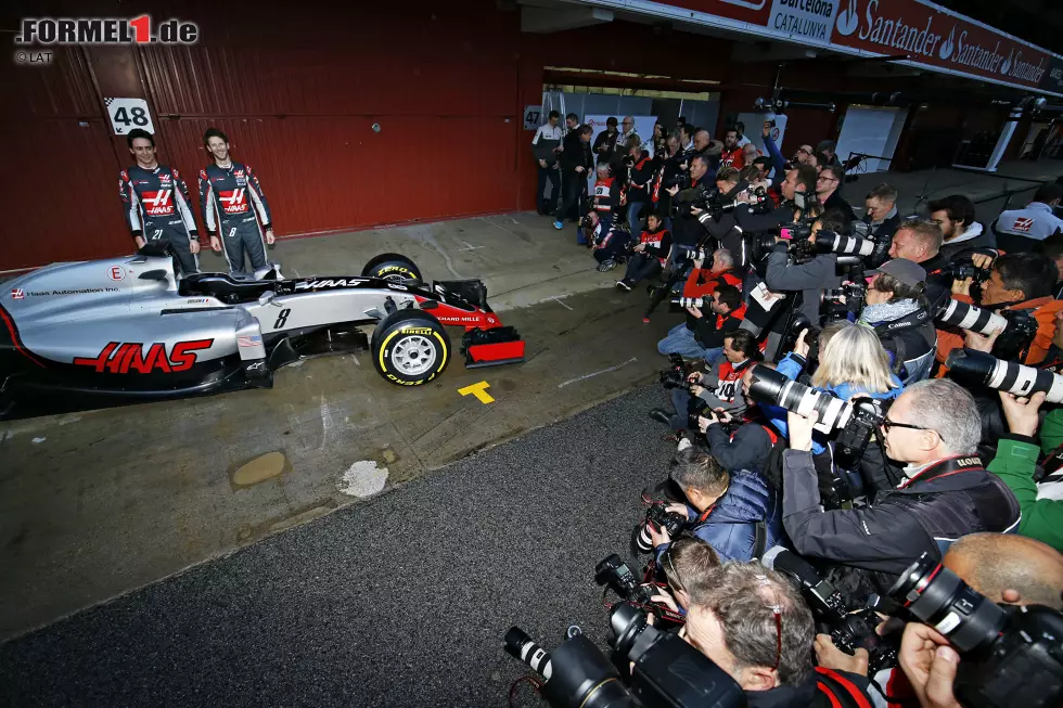 Foto zur News: Romain Grosjean (Haas) und Esteban Gutierrez (Haas)