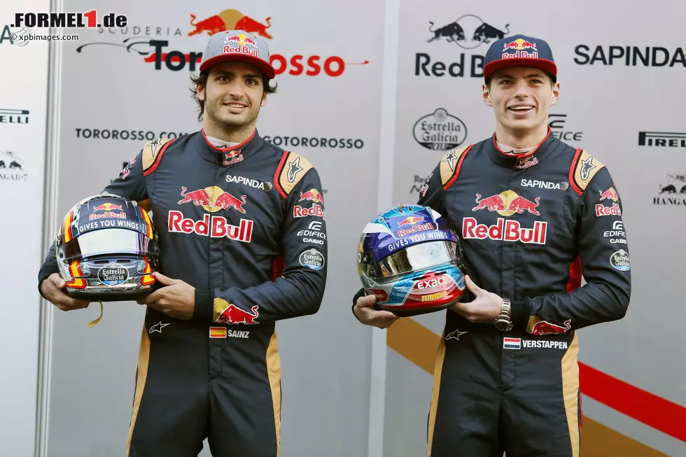 Foto zur News: Carlos Sainz (Toro Rosso) und Max Verstappen (Toro Rosso)