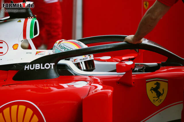 Foto zur News: Ferrari hat beim Formel-1-Test in Barcelona auch das Halo-System Probe gefahren