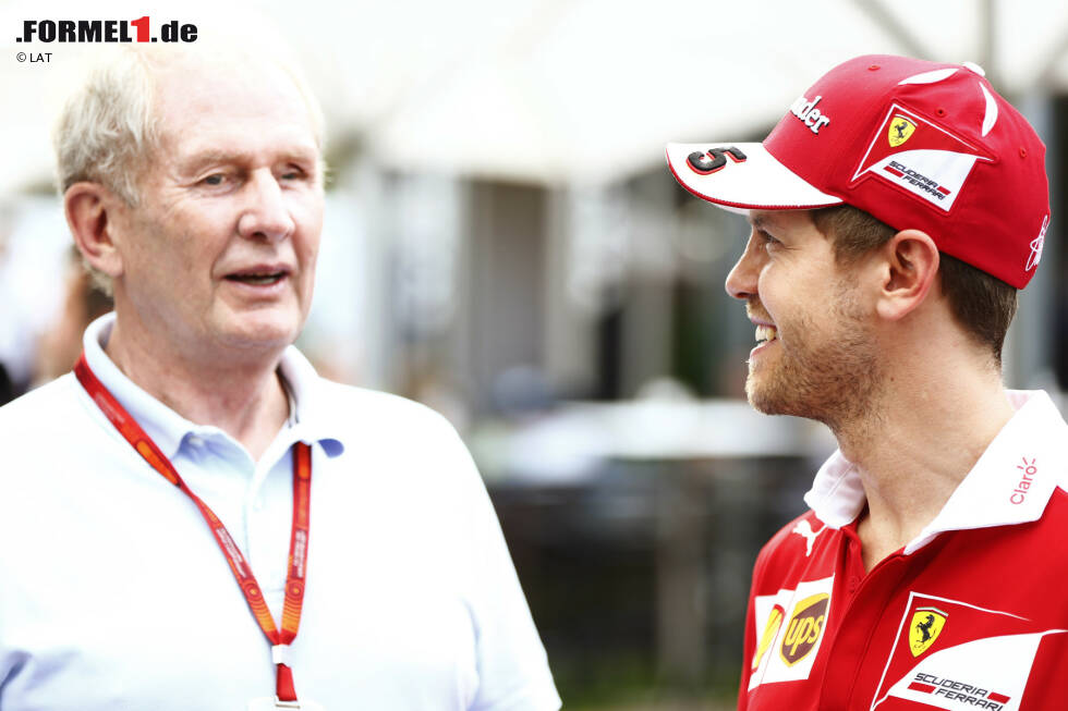 Foto zur News: Sebastian Vettel (Ferrari) und Helmut Marko (Red Bull)