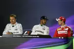 Gallerie: Nico Rosberg (Mercedes), Lewis Hamilton (Mercedes) und Sebastian Vettel (Ferrari)