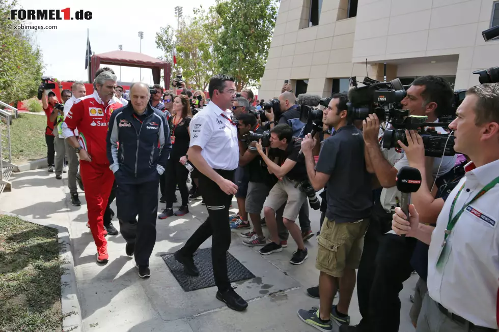 Foto zur News: Maurizio Arrivabene, Franz Tost und Eric Boullier