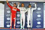 Foto zur News: Sebastian Vettel (Ferrari), Nico Rosberg (Mercedes) und Valtteri Bottas (Williams)