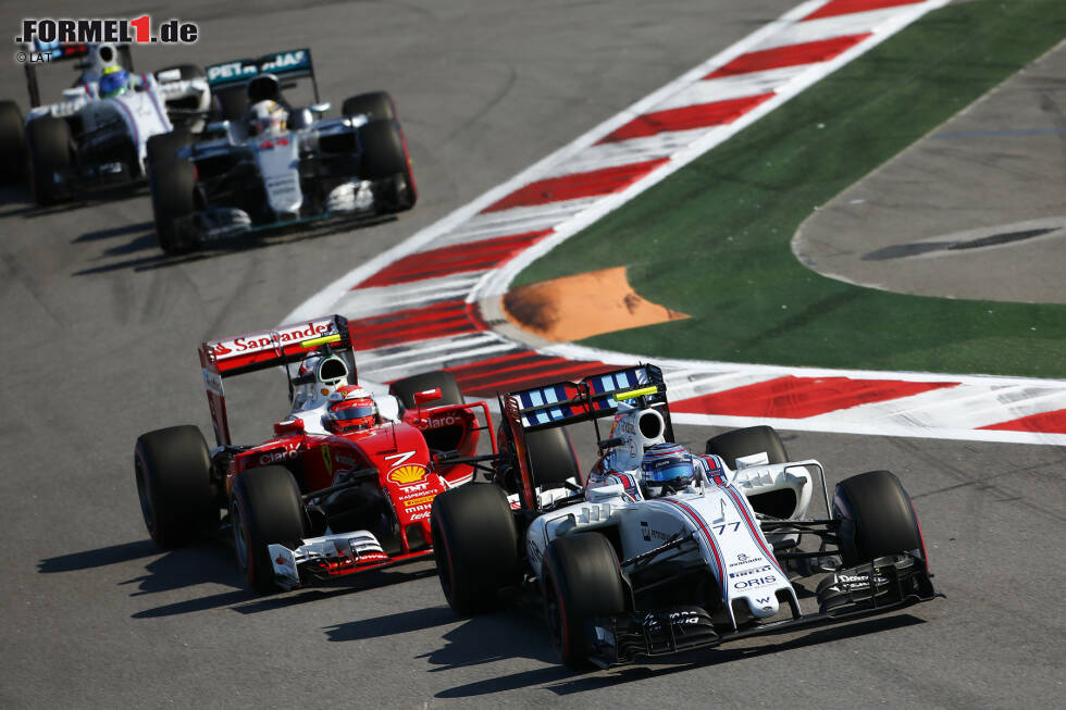 Foto zur News: Valtteri Bottas (Williams), Kimi Räikkönen (Ferrari), Lewis Hamilton (Mercedes) und Felipe Massa (Williams)