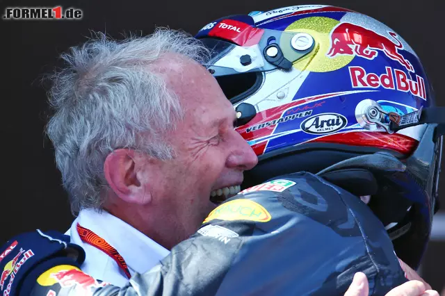 Foto zur News: Helmut Marko lässt es sich in Barcelona nicht nehmen, auf das Podium zu gehen. Jetzt noch einmal durch die schönsten Jubelfotos klicken!