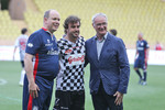 Foto zur News: Fürst Albert, Fernando Alonso (McLaren) und Claudio Ranieri (Trainer von Leicester City)