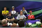 Foto zur News: Jolyon Palmer (Renault), Romain Grosjean (Haas), Pascal Wehrlein (Manor), Max Verstappen (Red Bull), Nico Rosberg (Mercedes) und Sebastian Vettel (Ferrari)