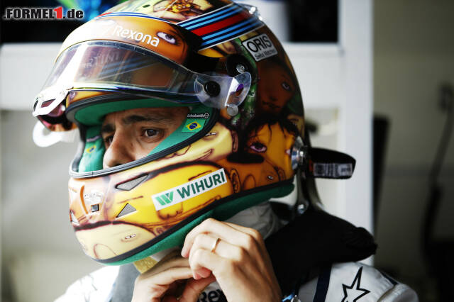 Foto zur News: Felipe Massa ist an diesem Wochenende wohl mit dem auffälligsten Helm unterwegs. Darauf sind mehrere Gesichter im Comic-Stil abgebildet.