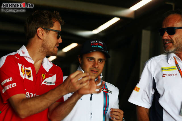 Foto zur News: Sebastian Vettel (Ferrari), Felipe Massa (Williams) und Beat Zehnder