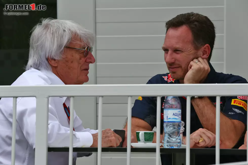 Foto zur News: Bernie Ecclestone und Christian Horner