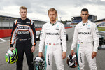 Foto zur News: Nico Hülkenberg (Force India), Nico Rosberg (Mercedes), Pascal Wehrlein (Manor)