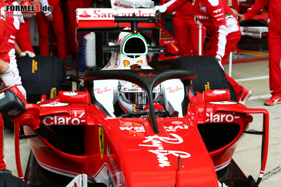 Foto zur News: Ferrari-Pilot Sebastian Vettel testete den Halo 2016 und befürwortet die Einführung des Cockpitschutzes im nächsten Jahr. Alle Fahrerstimmen gibt es hier zum Durchklicken.