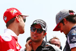 Foto zur News: Sebastian Vettel (Ferrari), Sergio Perez (Force India) und Carlos Sainz (Toro Rosso)