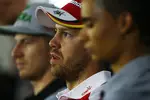 Foto zur News: Sebastian Vettel (Ferrari), Nico Hülkenberg (Force India) und Pascal Wehrlein (Manor)