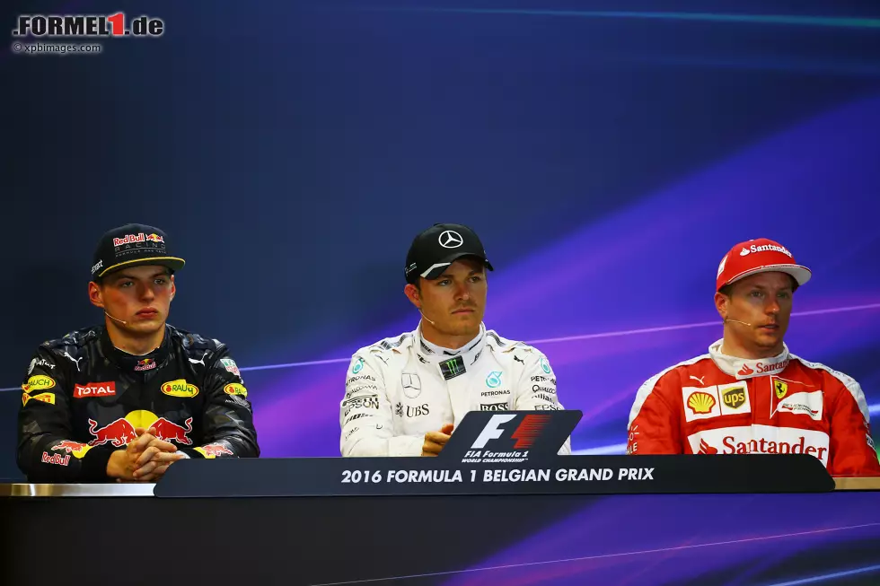 Foto zur News: Max Verstappen (Red Bull), Nico Rosberg (Mercedes) und Kimi Räikkönen (Ferrari)