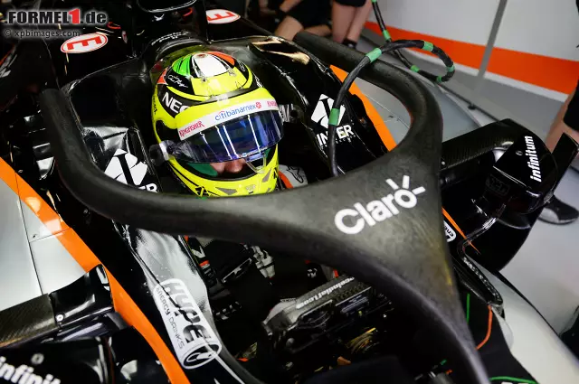 Foto zur News: Sergio Perez (Force India): "Ich glaube, dass wir mit Halo in den letzten sechs, sieben Jahren mindestens ein Leben hätten retten können. Das ist das Risiko, das die FIA damit eingeht, allemal wert. Die Teams werden es sich weiter verbessern."