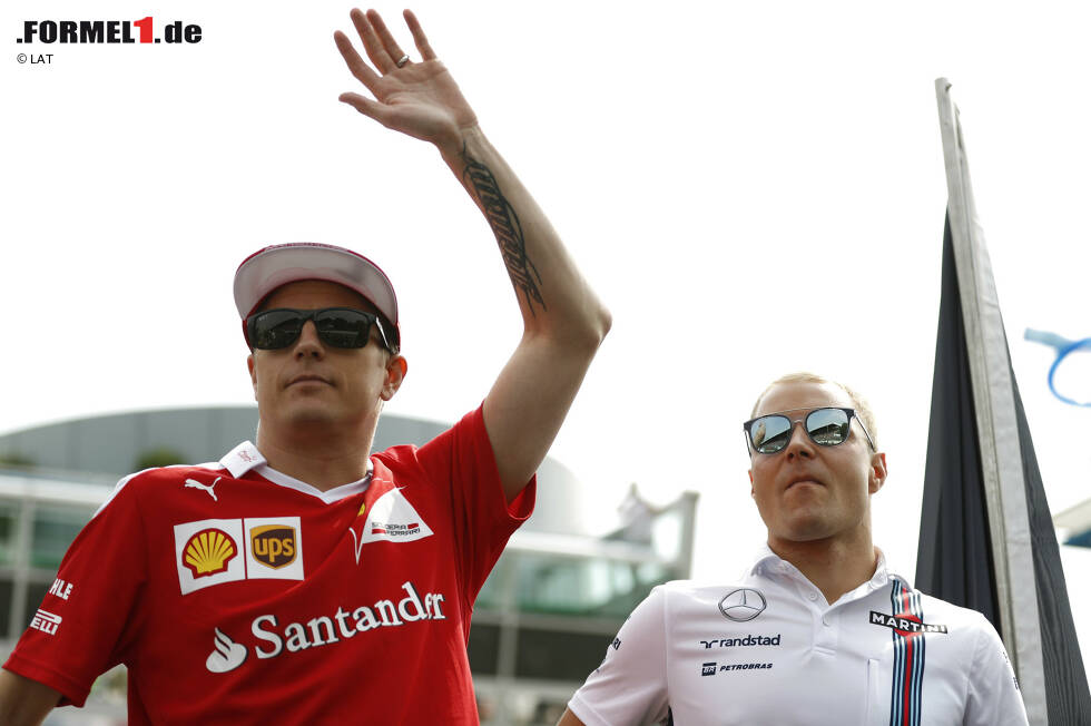 Foto zur News: Kimi Räikkönen (Ferrari) und Valtteri Bottas (Williams)