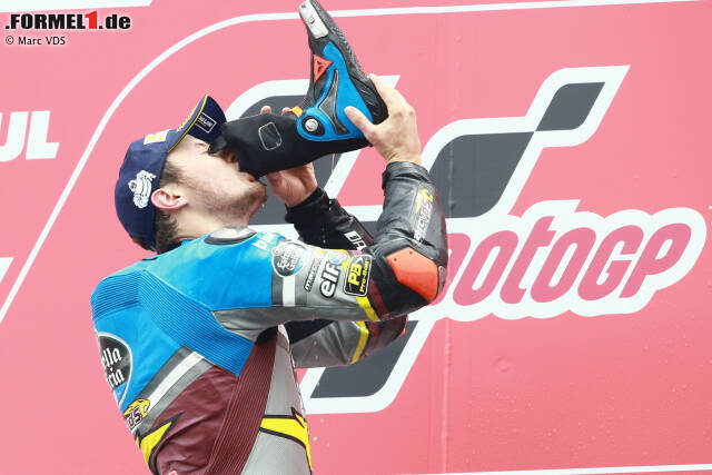 Foto zur News: In der MotoGP feierte Jack Miller so seinen ersten Sieg...