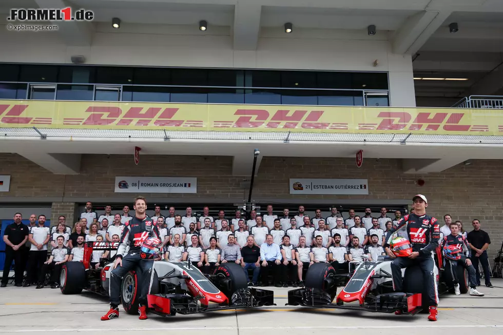 Foto zur News: Romain Grosjean (Haas) und Esteban Gutierrez (Haas)