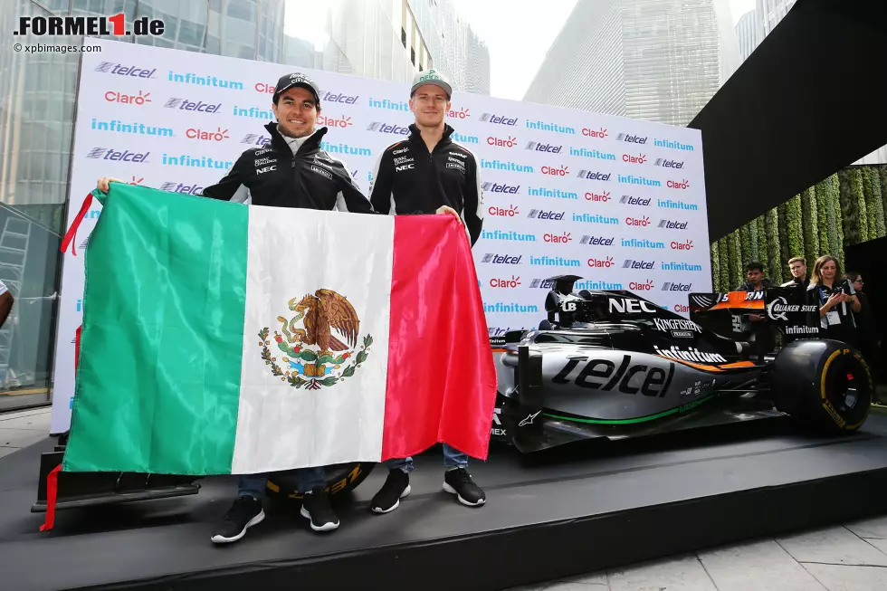 Foto zur News: Sergio Perez (Force India) und Nico Hülkenberg (Force India)