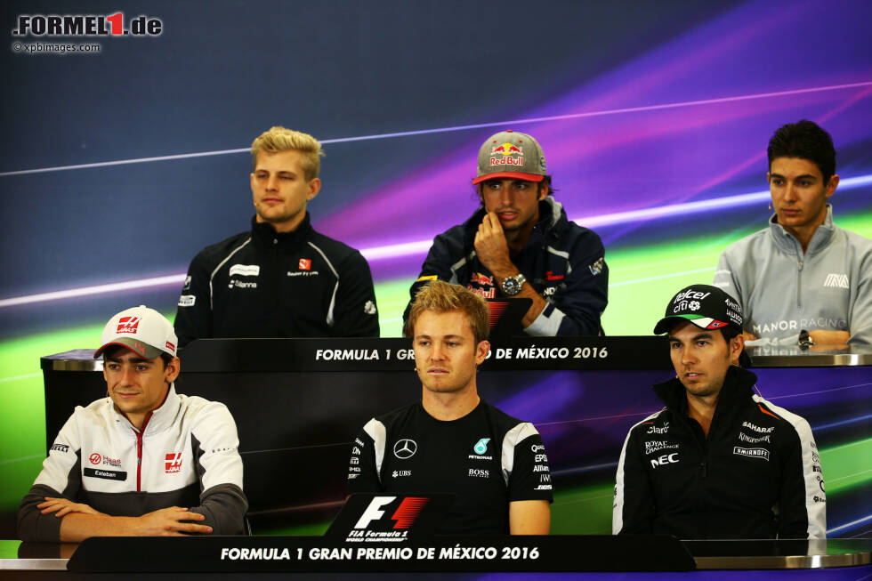 Foto zur News: Marcus Ericsson (Sauber), Carlos Sainz (Toro Rosso), Esteban Ocon (Manor), Esteban Gutierrez (Haas), Nico Rosberg (Mercedes) und Sergio Perez (Force India)