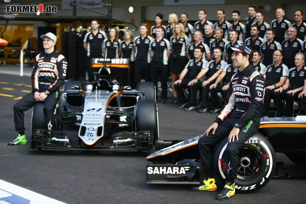 Foto zur News: Sergio Perez (Force India) und Nico Hülkenberg (Force India)