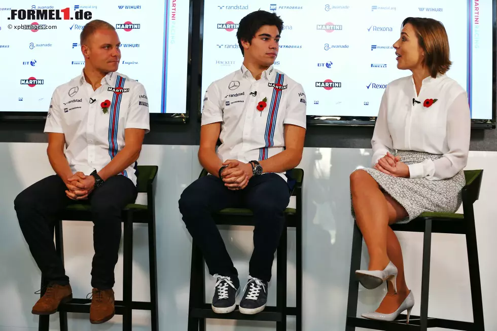 Foto zur News: Valtteri Bottas, Lance Stroll und Claire Williams