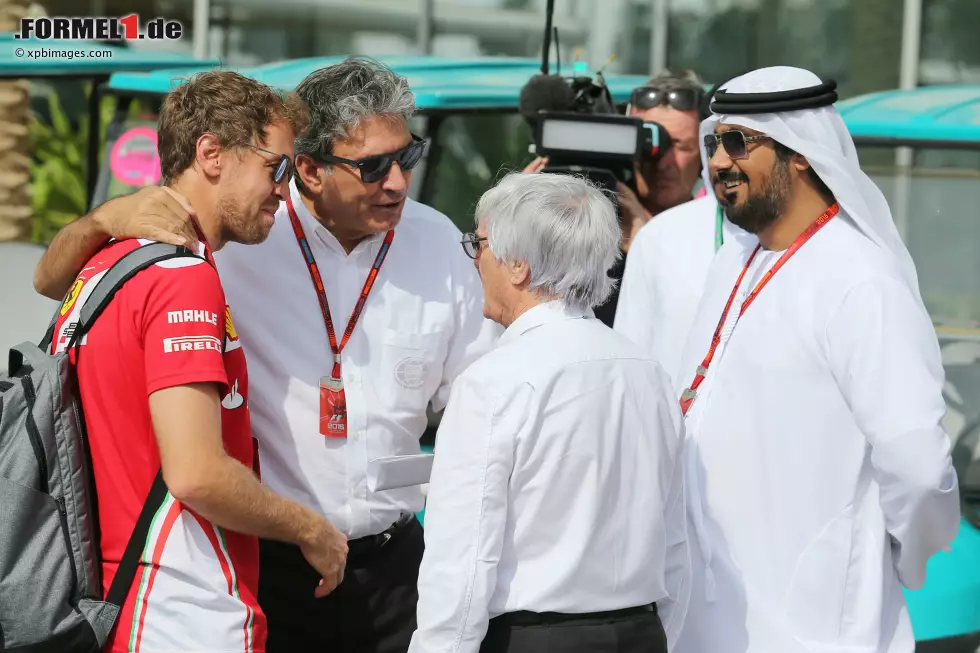 Foto zur News: Sebastian Vettel (Ferrari) und Bernie Ecclestone