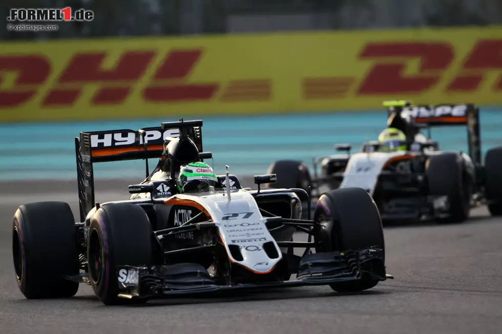 Foto zur News: Nico Hülkenberg (Force India) und Sergio Perez (Force India)