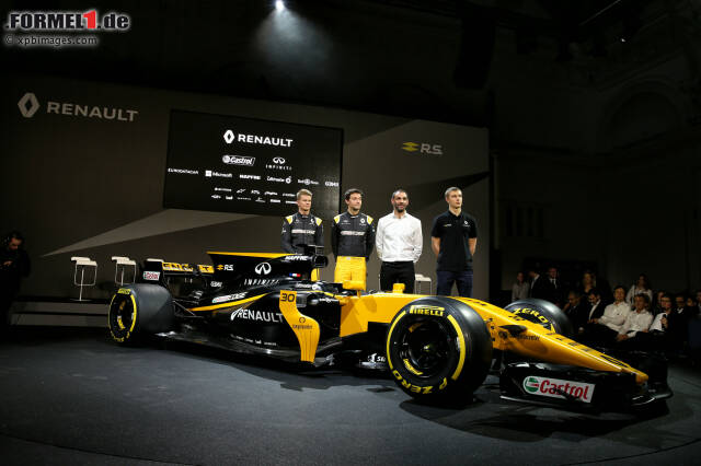 Foto zur News: Nico Hülkenberg, Jolyon Palmer, Cyril Abiteboul und Sergei Sirotkin (Renault)