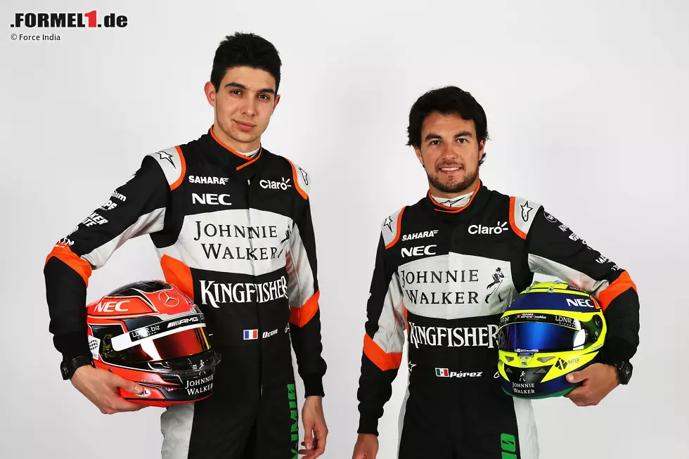 Foto zur News: Esteban Ocon (Force India) und Sergio Perez (Force India)