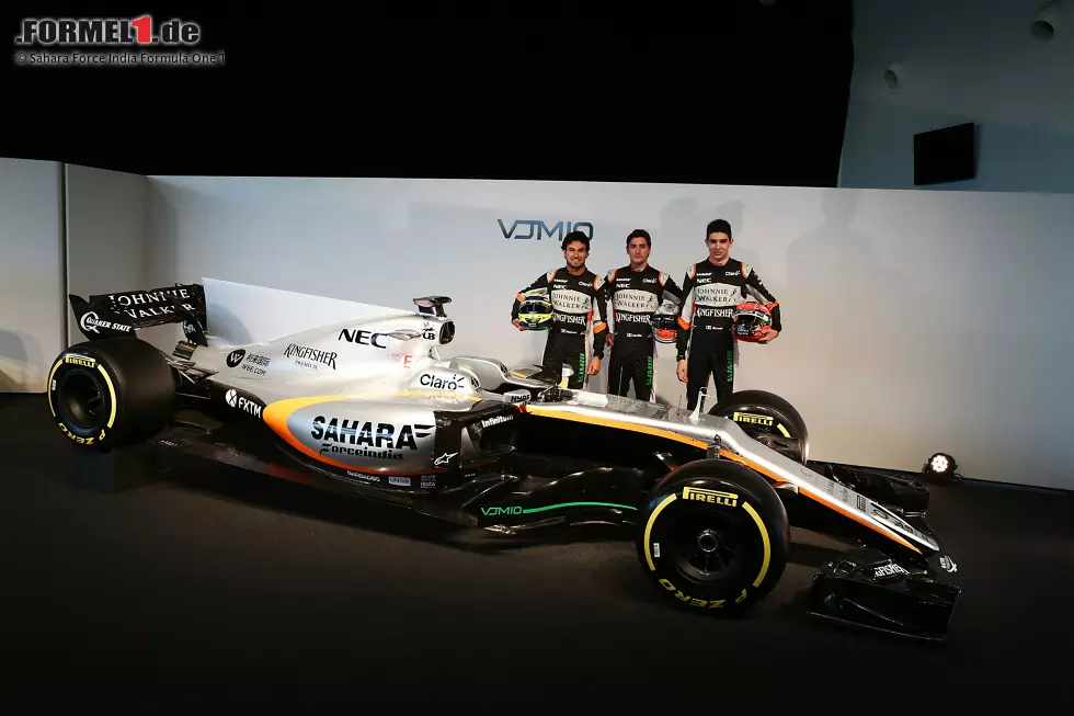 Foto zur News: Sergio Perez (Force India) und Esteban Ocon (Force India)